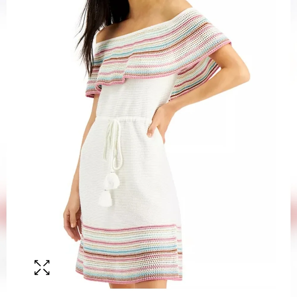 INC International Concepts Multicolor Off-Shoulder Dress size M - Picture 2 of 10